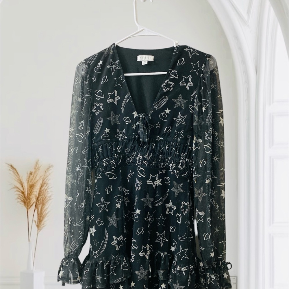 Green Fit and Flare V-Neck Cocktail Dress